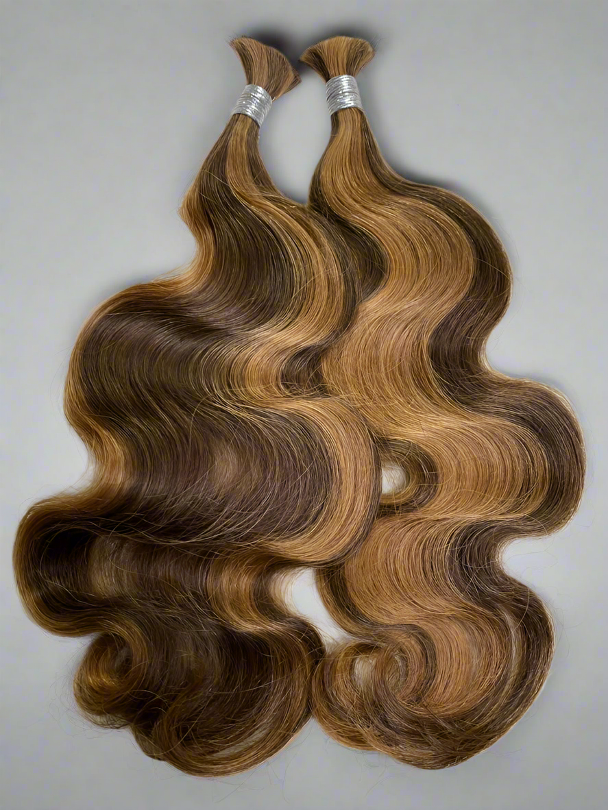 Brown Auburn Mixed Bulk Hair - #30/#4