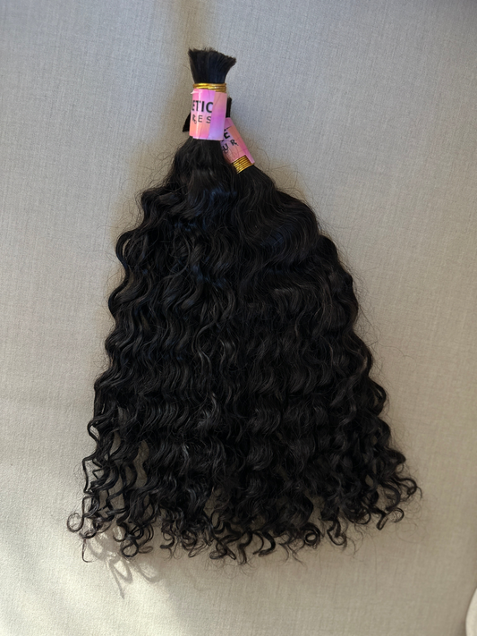 Natural Brown Bulk Hair Tight Curl