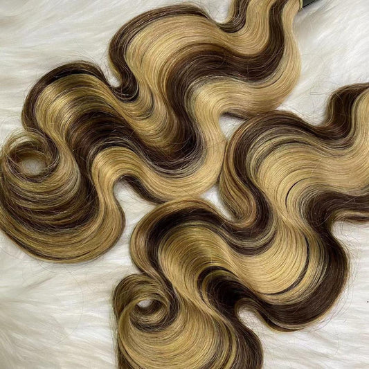 Honey Brown Mixed Bulk Hair - #4/ #27