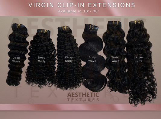 Virgin Clip-In Extensions- Seamless Wefts
