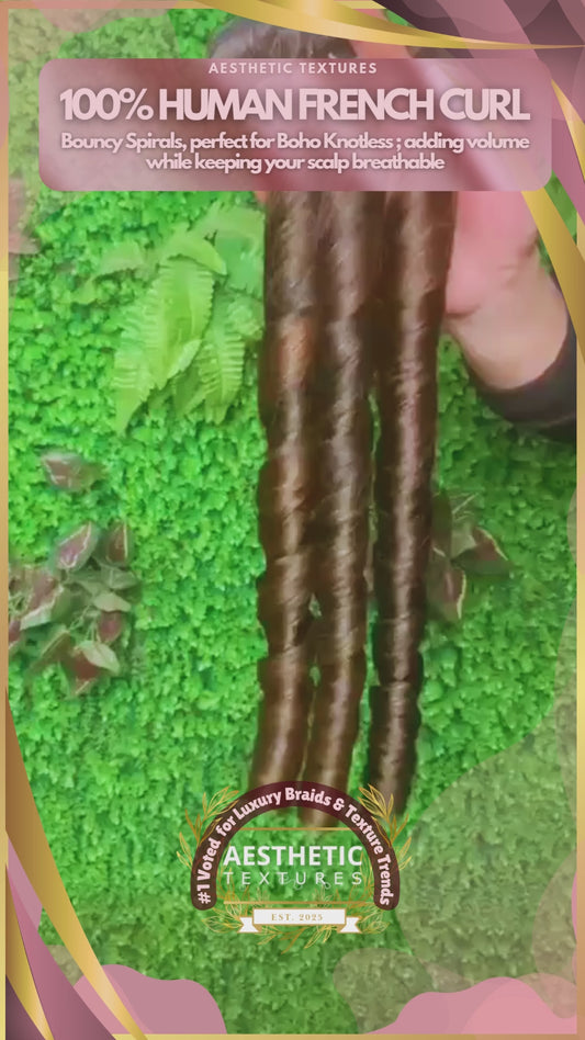 French Curl Human Bulk Hair for Boho Knotless